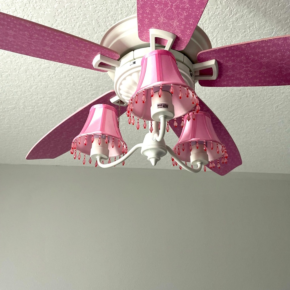 52" Pink and White Ceiling Fan